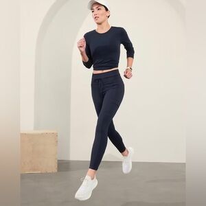 Athleta RAINIER HIGH RISE CARGO LEGGING, Navy, Small, NWT